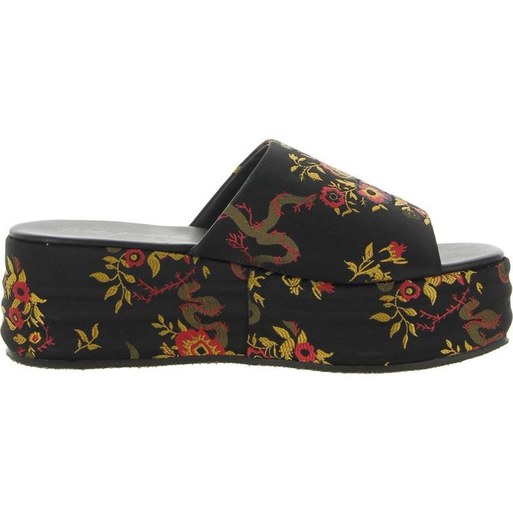 Free People Womens Harbor Black Brocade Slip On Platform Sandals Shoes NWT - Picture 3 of 3